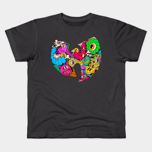 Wutang Doodle Art Kids T-Shirt by Moza Design